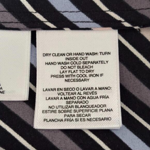 Ann Klein Women's Top - Long Sleeve, Colorful Striped Blouse - Plus Size 1 X - Picture 4 of 6